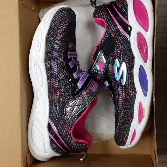 Skechers S Lights Shimmer Beams Sparkle Glitz Youth Light Up Shoes - Picture 9 of 9